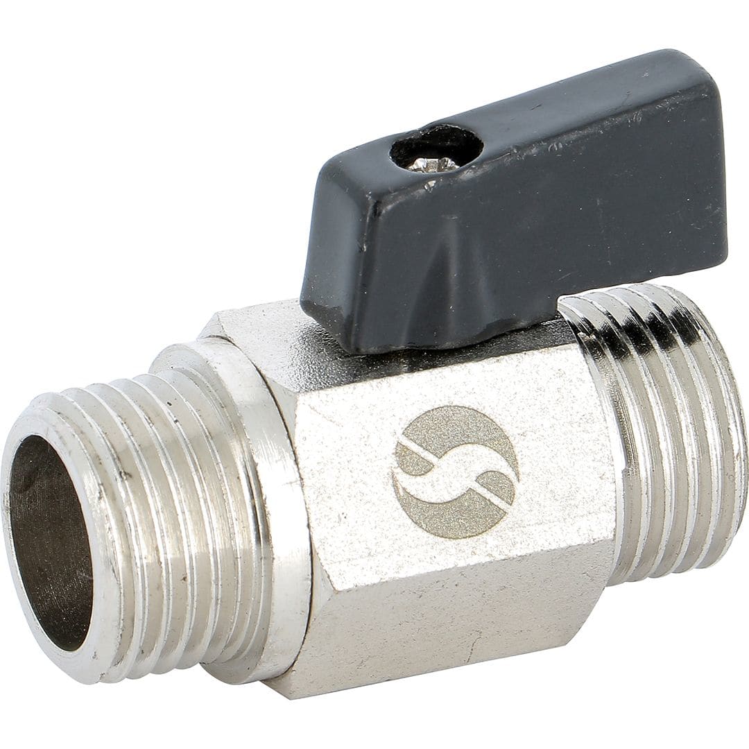 Sferaco - Mini vanne à sphère laiton nickelé 4MS Série 690 mâle mâle BSP DN3/8"