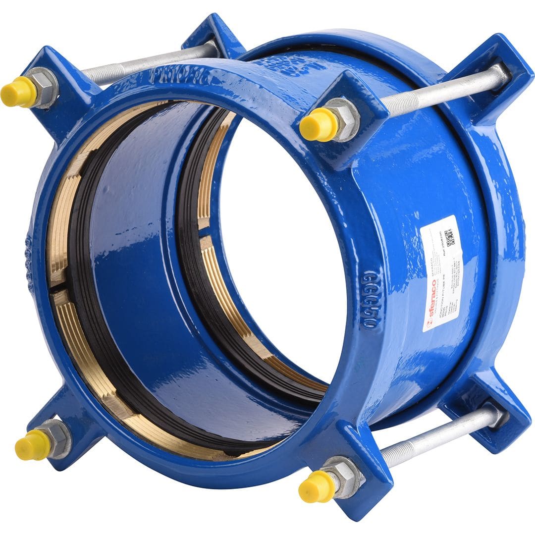 Sferaco - Manchon fonte verrouillé autobuté Série 2508 pour tubes PE/PVC D.200