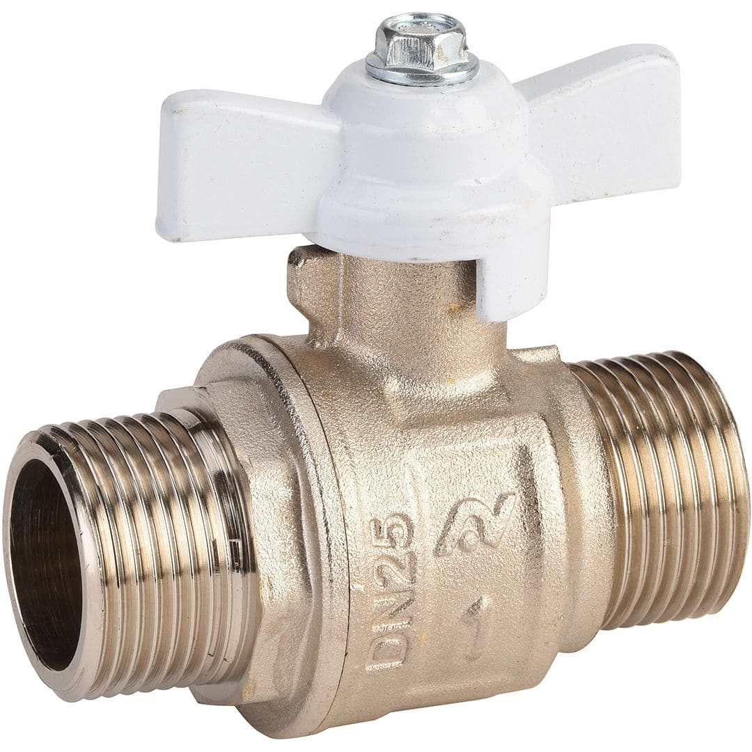 Sferaco - Vanne à sphère dégraisée oxygène Série 502 male-male manette blanche DN3/8"