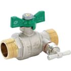 Sferaco - Vanne à sphère laiton titré 4MS NF mâle mâle à purge papillon vert DN 3/4"