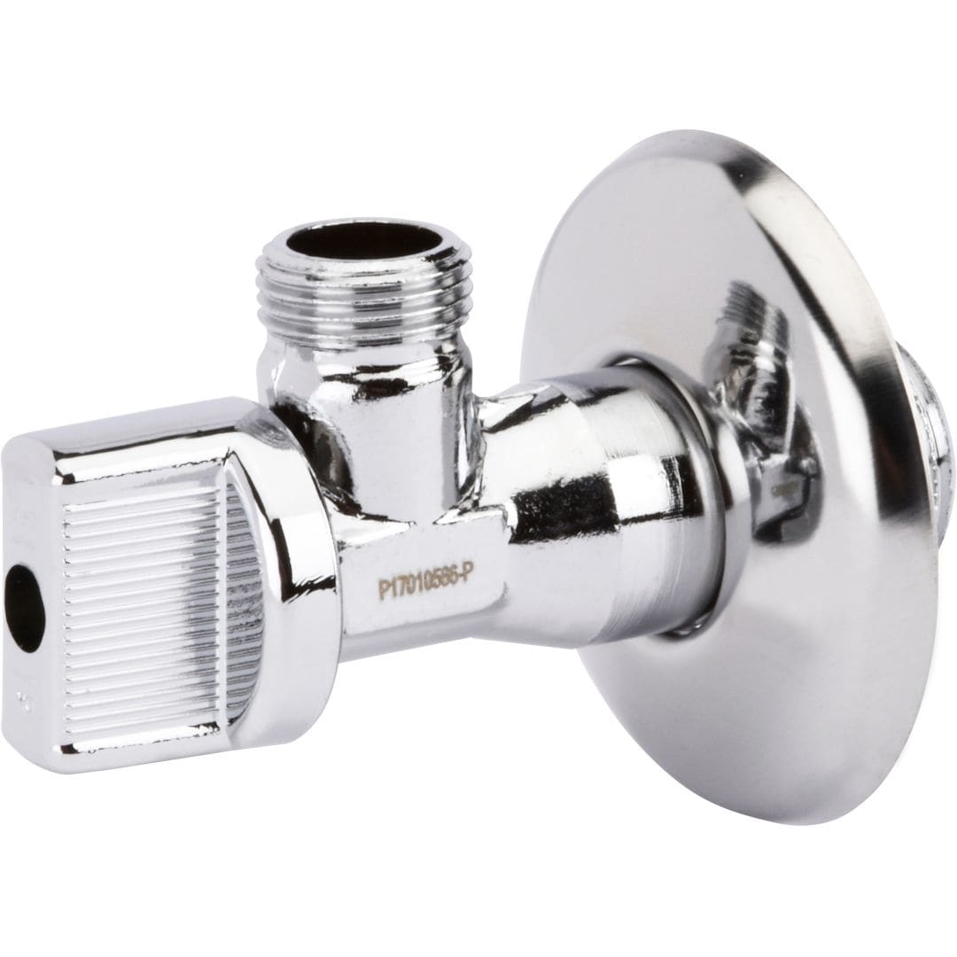 Sferaco - Robinet laiton chromé équerre avec rosace pour lavabo Série 640 M1/2"-M3/8"