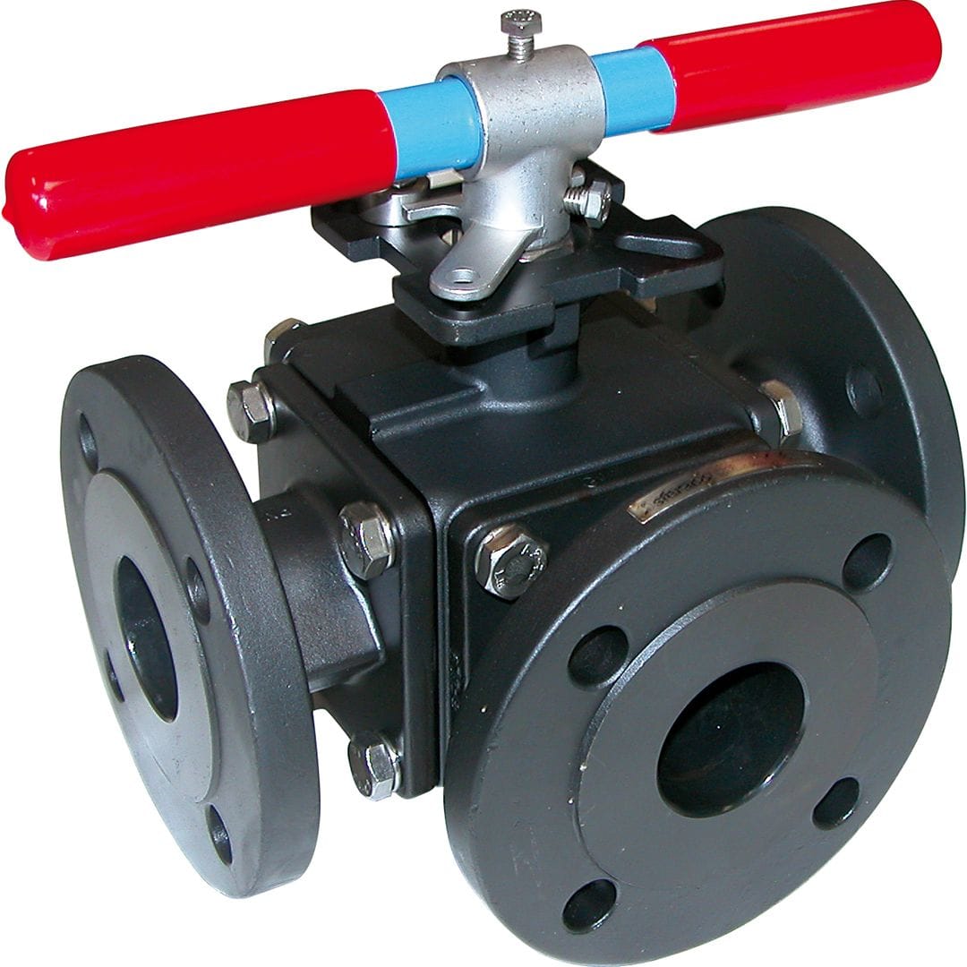 Sferaco - Vanne à boisseau sphérique 3 voies en L acier 1.0619 Série 783 brides PN16 DN25