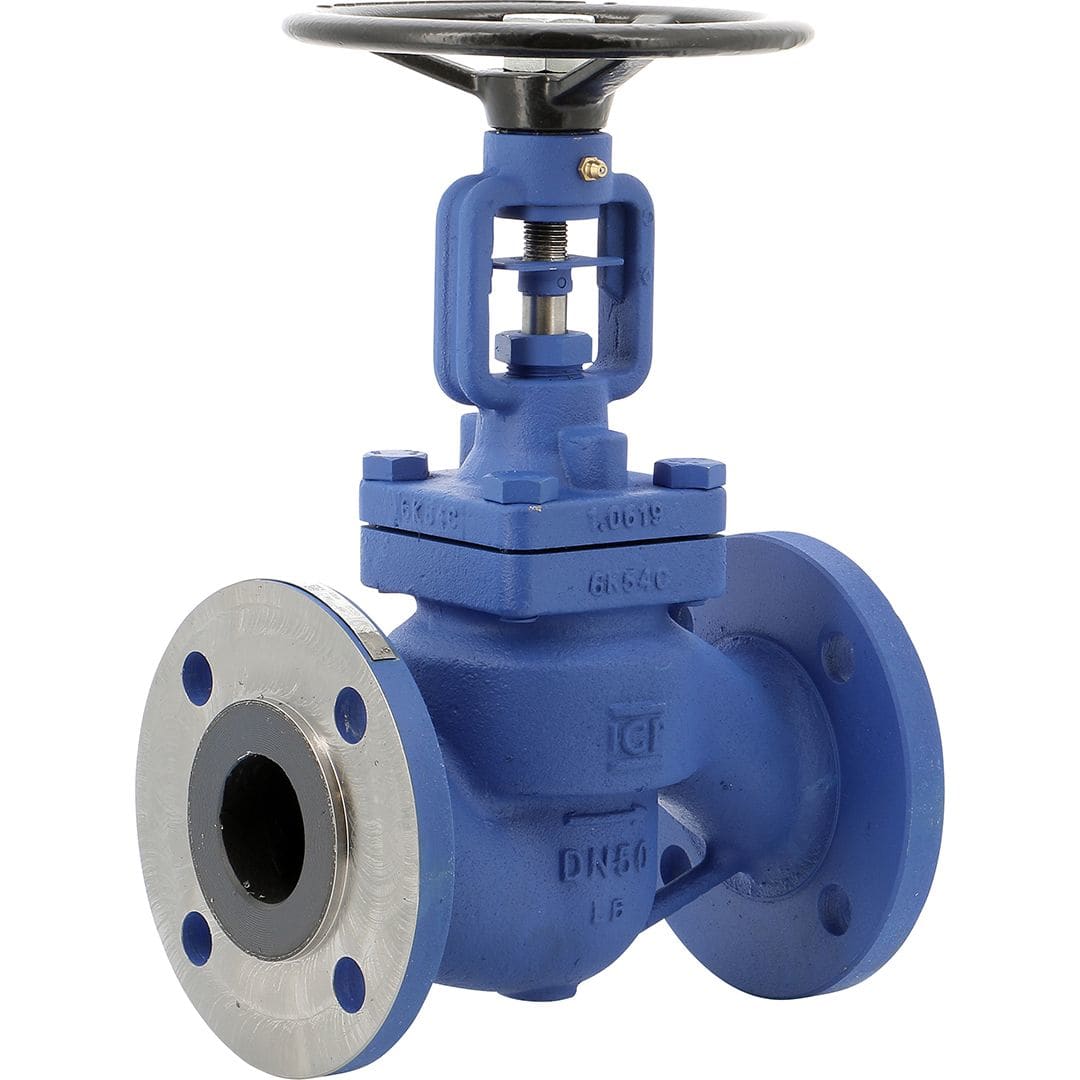 Sferaco - Robinet à soupape acier à soufflet inox F1 à brides CPCU PN40 Série 4753 DN25