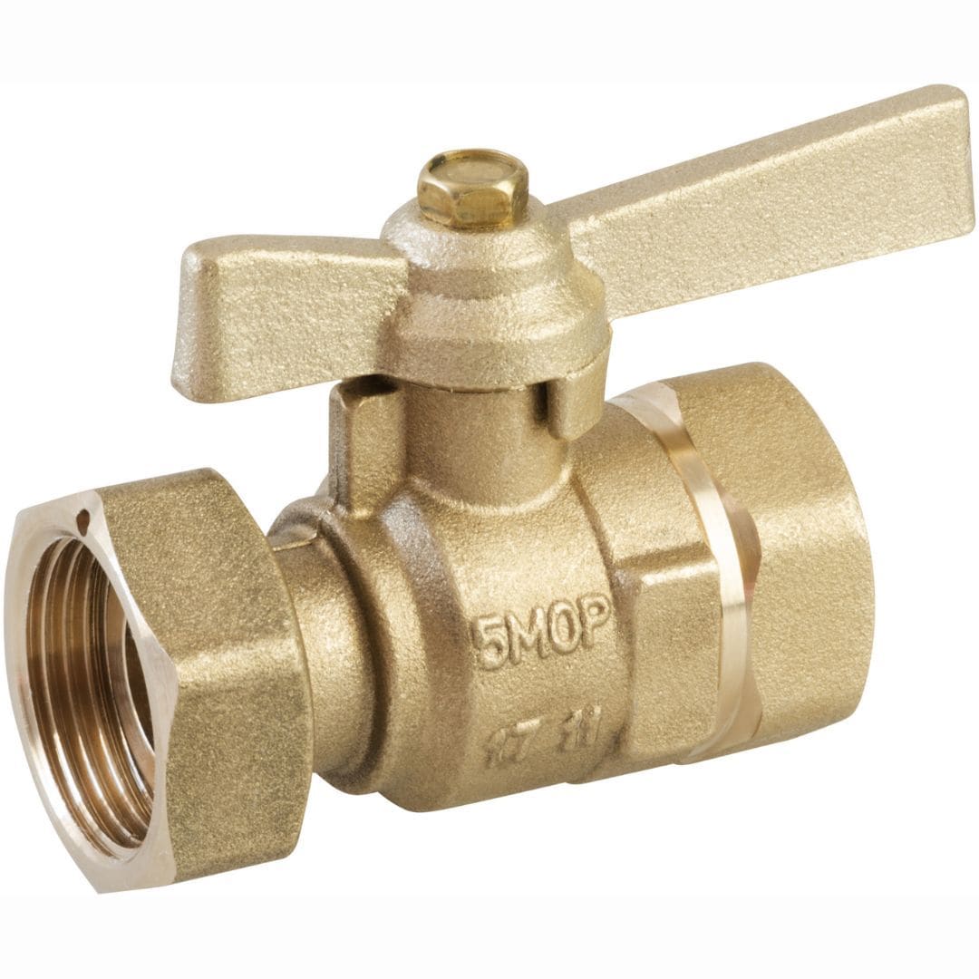 Sferaco - Robinet compteur 648 DN15 droit femelle 1/2" - écrou 3/4" manette laiton 2/3-1/3