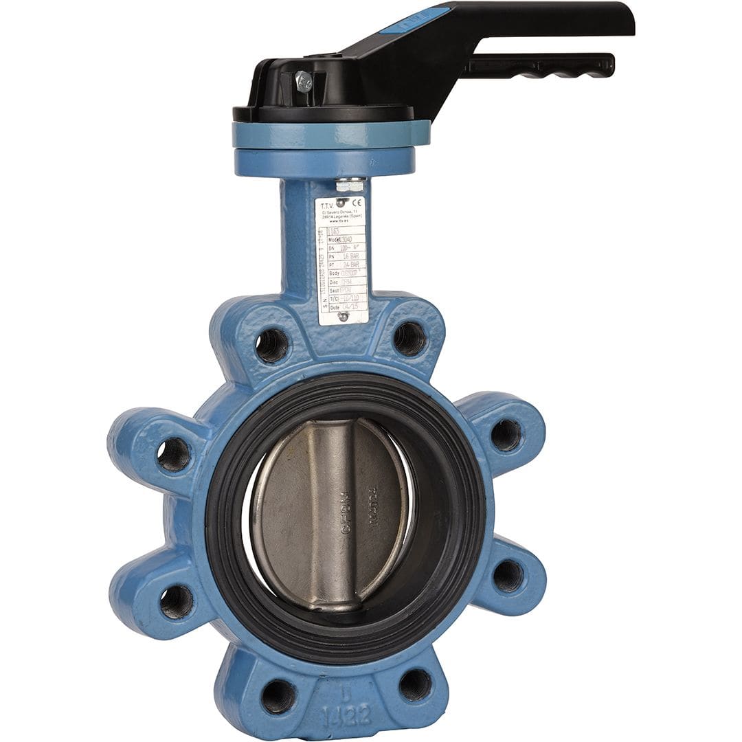 Sferaco - Vanne papillon Lug TTV Série 1161 Papillon inox, NBR DN80 à levier PN10/16