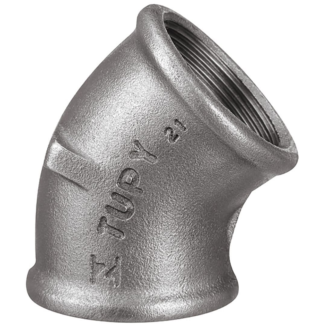 Sferaco - Raccord fonte malléable coude femelle petit rayon 45° Série 120N noir DN1"1/4