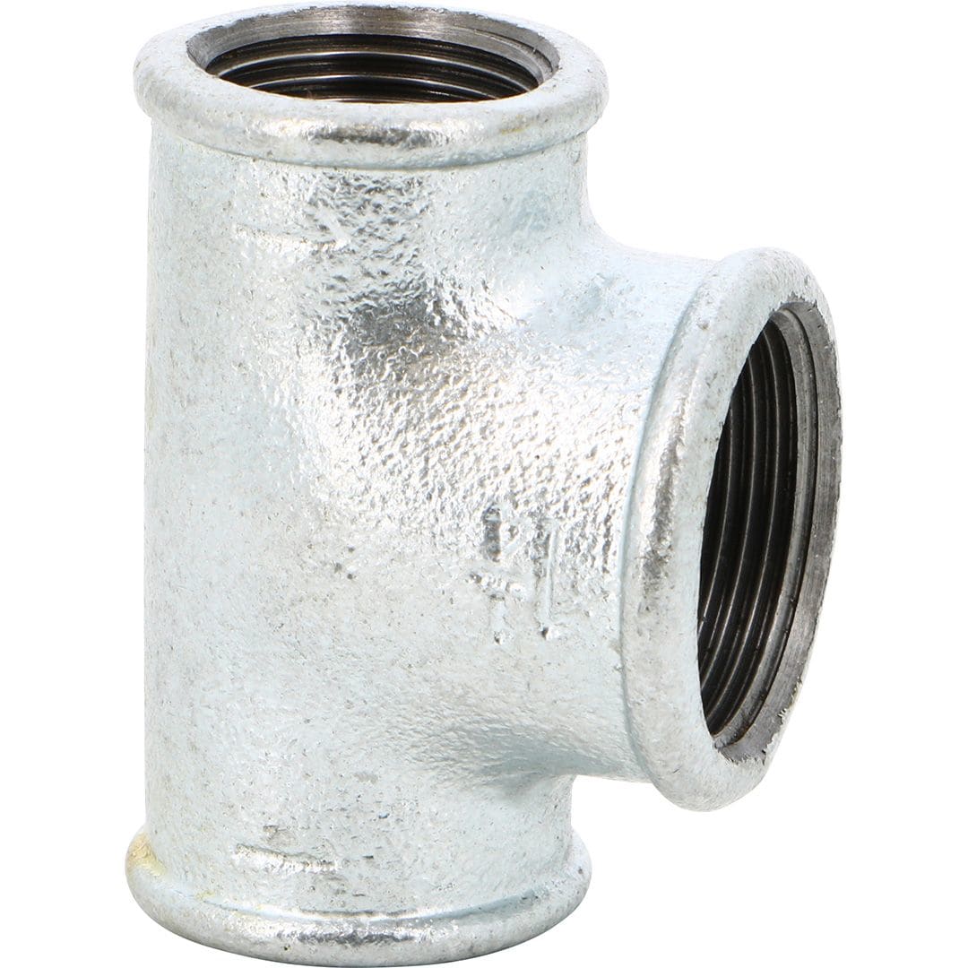 Sferaco - Raccord fonte malléable Té femelle réduit Série 130G galva DN1"1/4-1"1/2-1"1/4