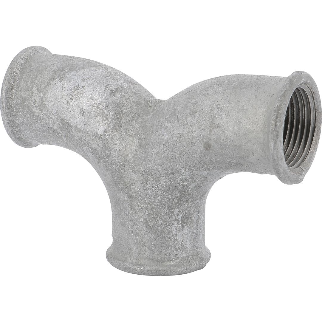 Sferaco - Raccord fonte malléable Té femelle égal 2 voies courbées Série 132G galva 1"1/4