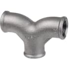 Sferaco - Raccord fonte malléable Té femelle égal 2 voies courbées Série 132N noir DN1"1/2