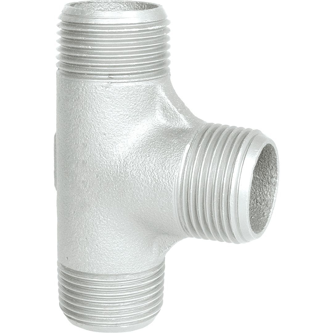 Sferaco - Raccord fonte malléable Té male male male égal Série 135G galvanisé DN1" BSP