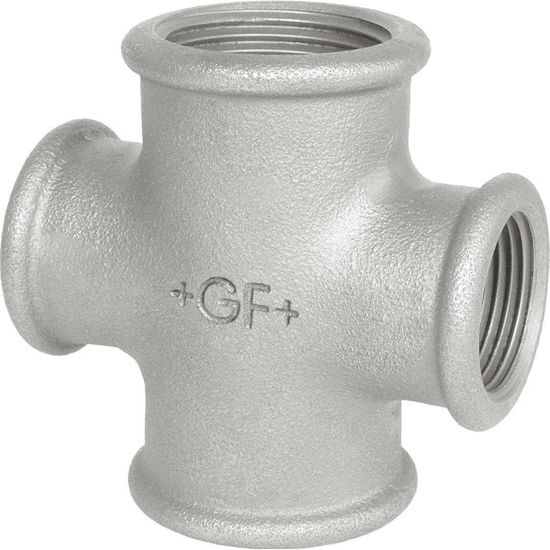 Sferaco - Raccord fonte malléable Croix femelle réduit Série 180G galvanisé DN1"1/4-1" BSP