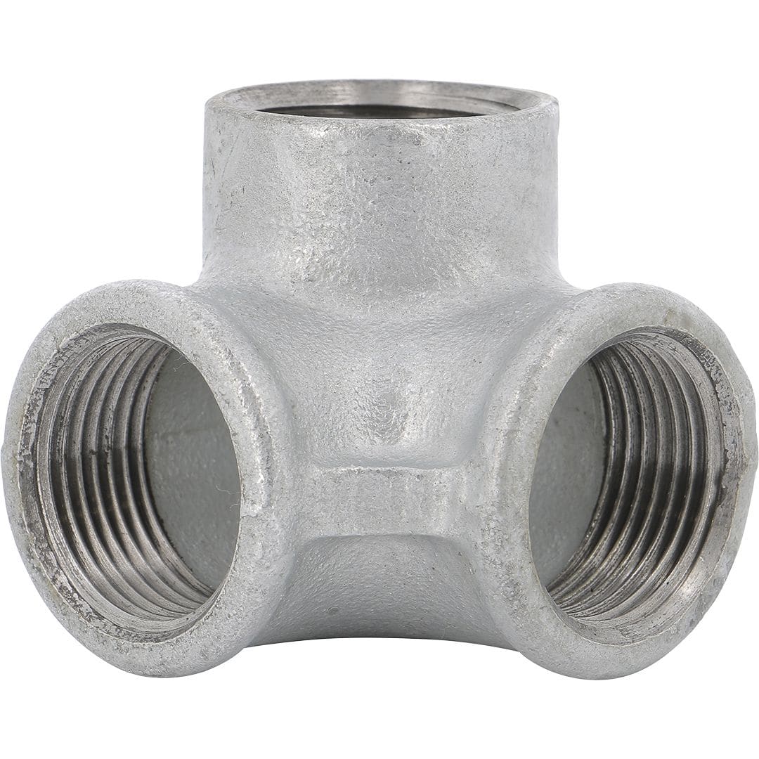 Sferaco - Raccord fonte malléable distributeur à coudes 3 voies égal Série 221G galva 1"