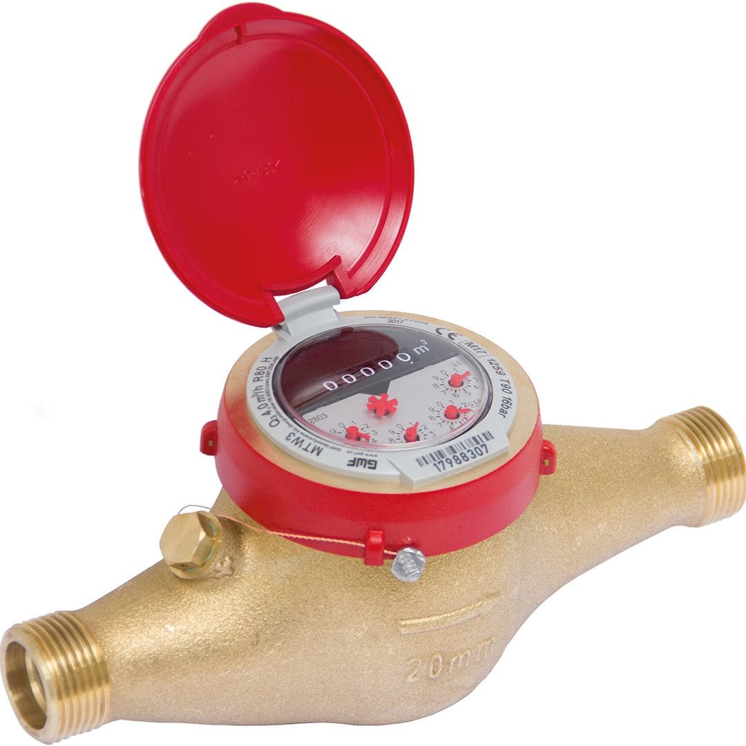 Sferaco - Compteur eau chaude jets multiples MID R100 Série 2707 DN20 M1" L190