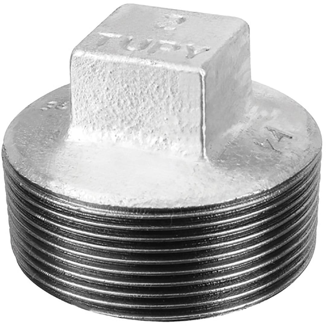 Sferaco - Raccord fonte malléable bouchon male sans collet 4 pans Série 291N noir M1/2"