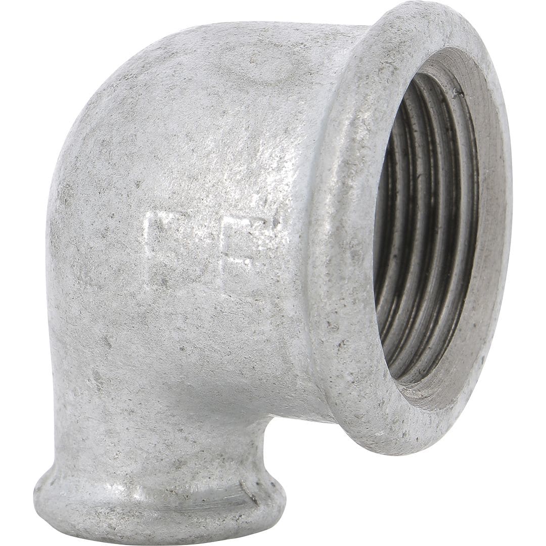 Sferaco - Raccord fonte malléable coude réduit FF petit ray.90° Série 90G galva 2"-1"1/2
