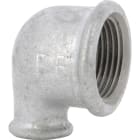 Sferaco - Raccord fonte malléable coude réduit FF petit ray.90° Série 90G galva 3/8"-1/4"