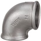 Sferaco - Raccord fonte malléable coude femelle petit rayon 90° Série 90N noir DN1"1/4BSP