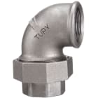 Sferaco - Raccord fonte malléable coude union FF joint conique Série 96N noir DN1"