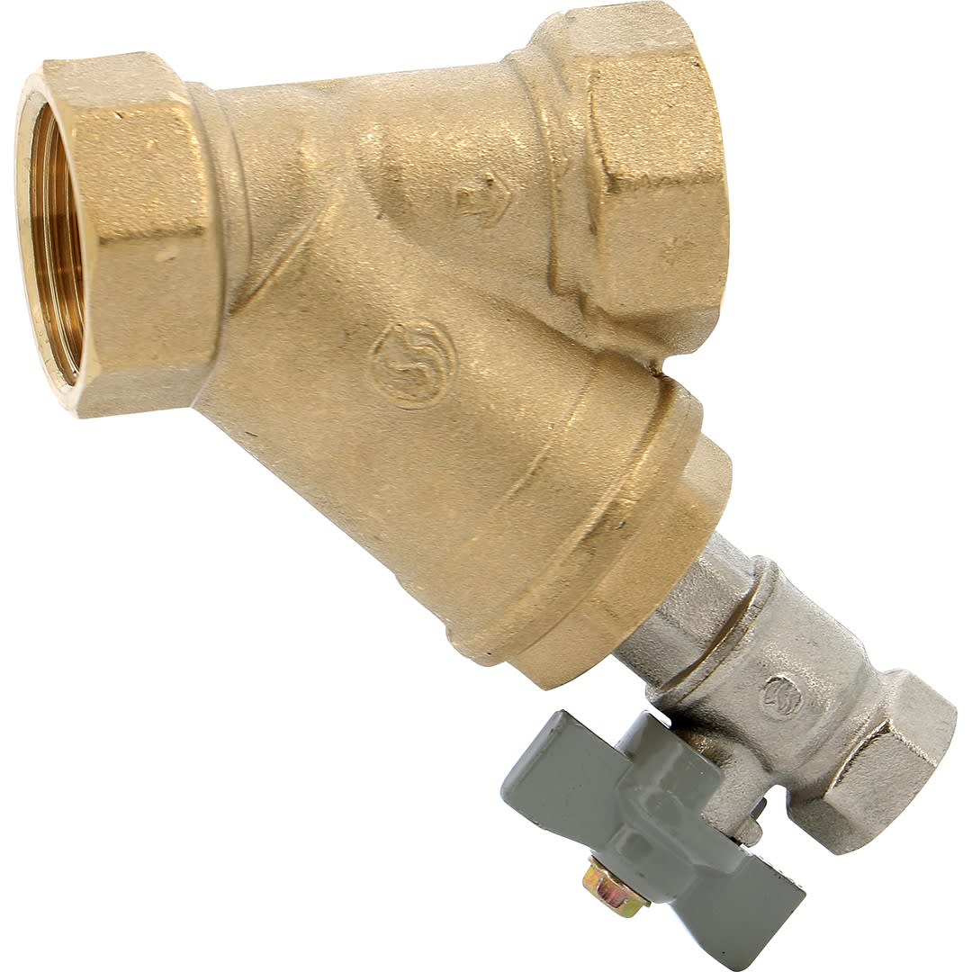 Sferaco - Filtre en Y à tamis laiton avec robinet de rinçage ACS 3/4"