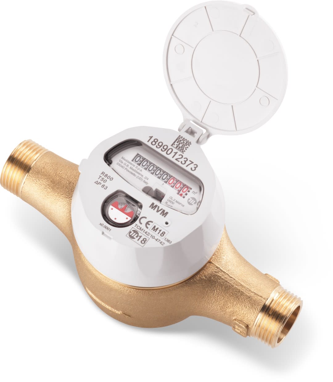 Sferaco - Compteur eau froide volumétrique télérelève laiton MID R400 Série 2775 DN25 L260