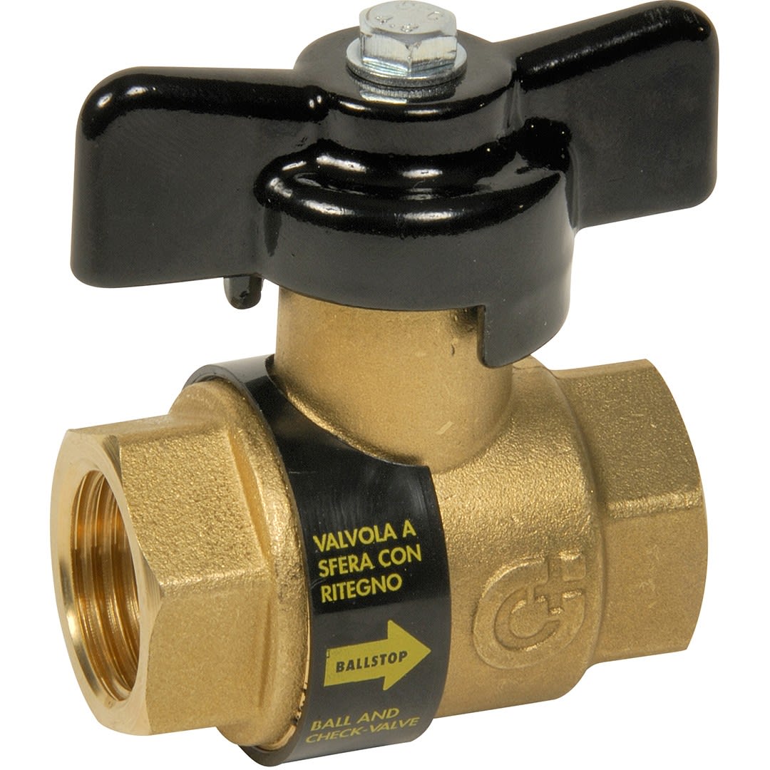 Sferaco - Vanne à sphère Ballstop avec clapet intégré Série 323 Femelle Femelle BSP DN1/2"