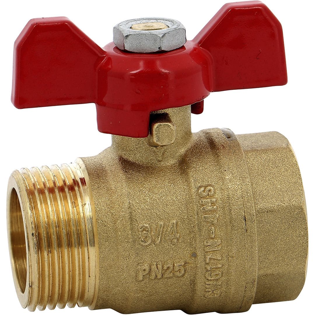 Sferaco - Vanne à sphère laiton 15S Série 563 Mâle Femelle DN3/4" manette rouge