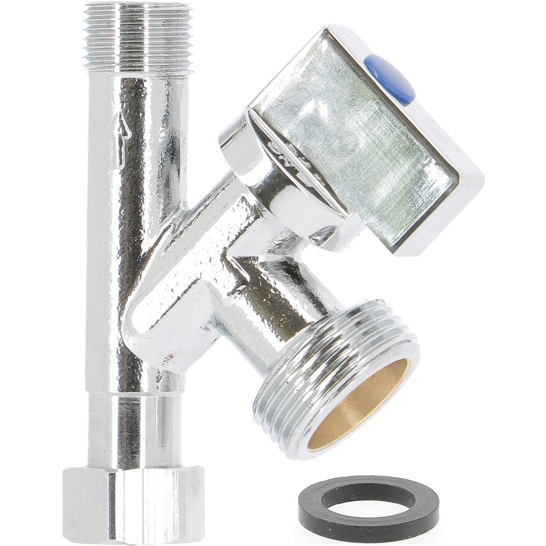 Sferaco - Robinet de piquage machine à laver laiton chromé ACS Série 671 DN3/8"-3/4"
