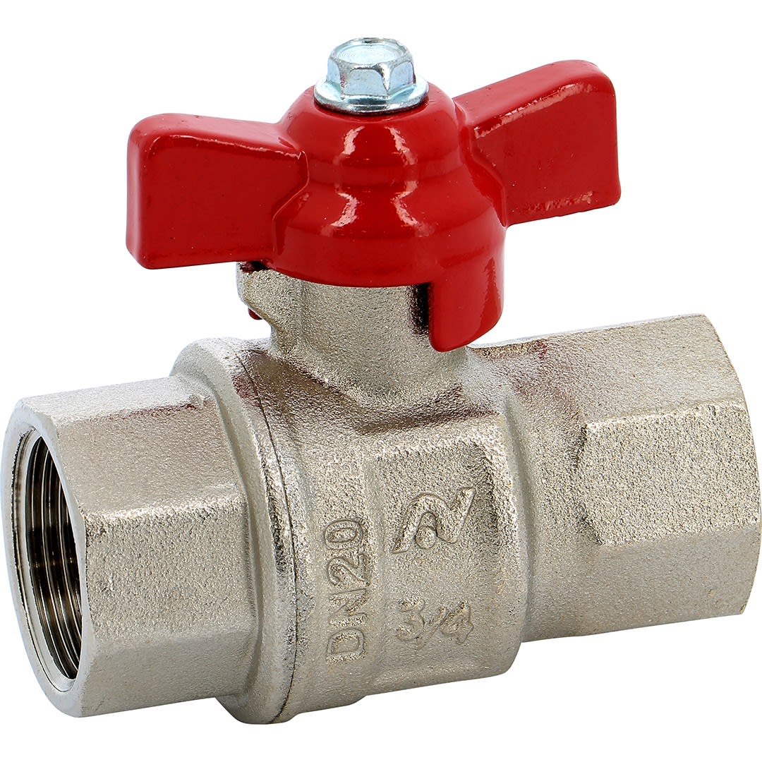 Sferaco - Vanne à sphère laiton industrie Série 523 femelle femelle manette rouge 1/2" BSP