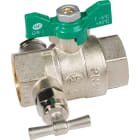 Sferaco - Vanne à sphère laiton NF fem/femelle à purge - manette papillon alu verte Ø3/4''