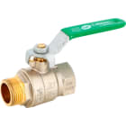 Sferaco - Vanne à sphère laiton NF mâle/femelle à poignée acier plate verte Ø1/4''