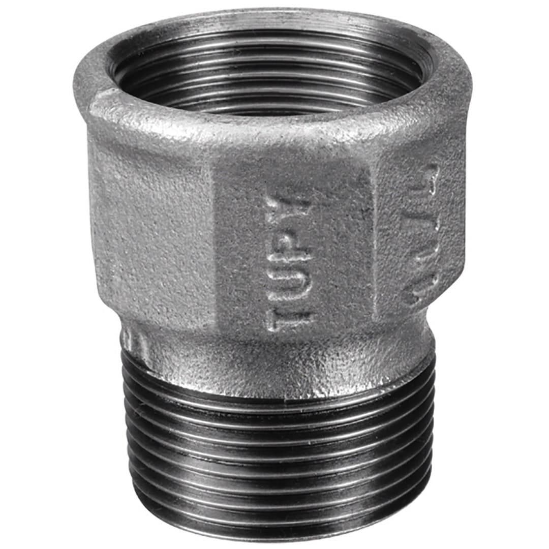 Sferaco - Raccord fonte malléable allonge male femelle égale Série 529AN noir DN1" BSP