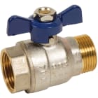 Sferaco - Vanne sphère laiton titré 4MS Bâtiment+ mâle femelle BSP manette bleue DN1/4"