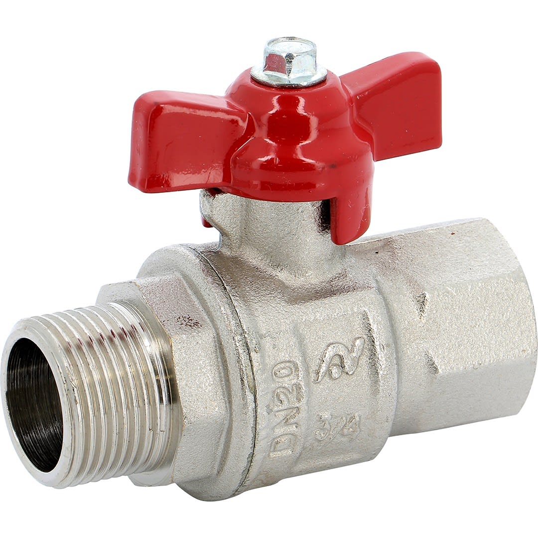 Sferaco - Vanne à sphère laiton industrie Série 537 mâle femelle manette rouge 3/8" BSP