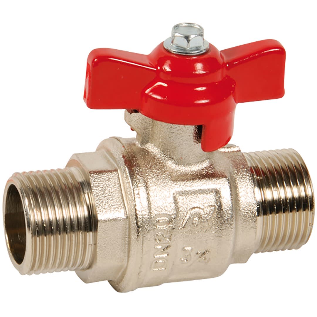 Sferaco - Vanne à sphère laiton industrie Série 548 mâle mâle manette rouge 3/8" BSP