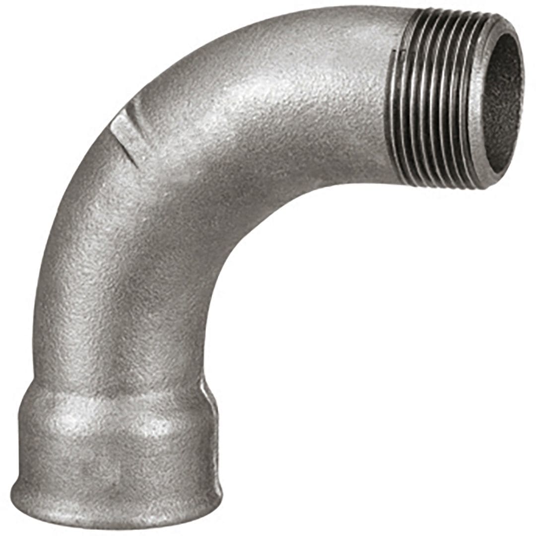 Sferaco - Raccord fonte malléable courbe male femelle grand rayon 90° Série 01N noir 2"