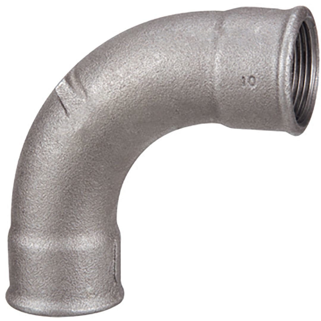 Sferaco - Raccord fonte malléable courbe femelle grand rayon 90° Série 02N noir DN1/2"