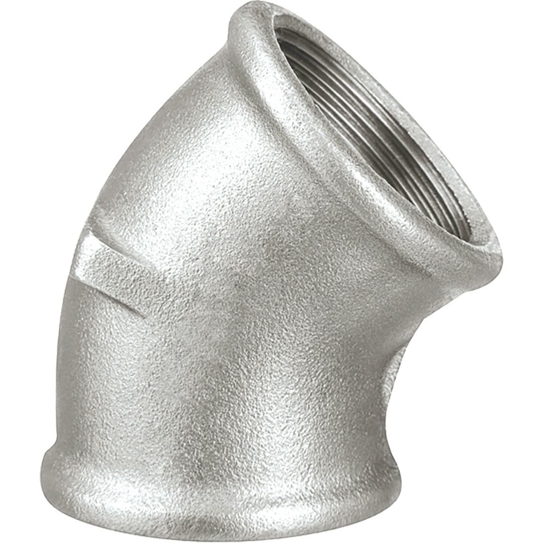 Sferaco - Raccord fonte malléable coude femelle petit rayon 45° Série 0120G galva DN1/2"