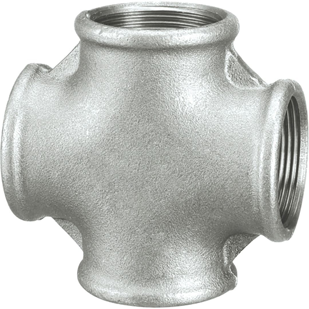 Sferaco - Raccord fonte malléable Croix femelle égale Série 0180G galvanisé DN3" BSP