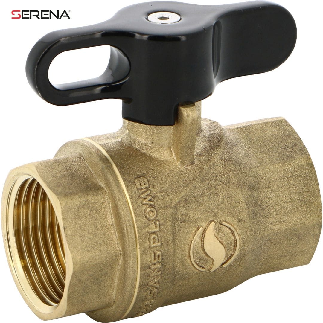 Sferaco - Vanne à sphère laiton CW724R Serena  FF DN3/8 manette noire garantie 15 ans DVGW