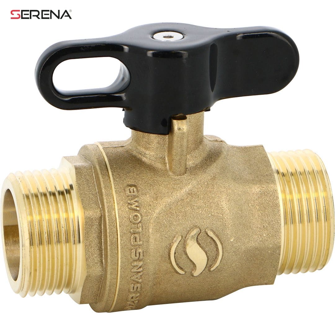 Sferaco - Vanne à sphère laiton CW724R Serena  MM DN3/4 manette noire garantie 15 ans DVGW