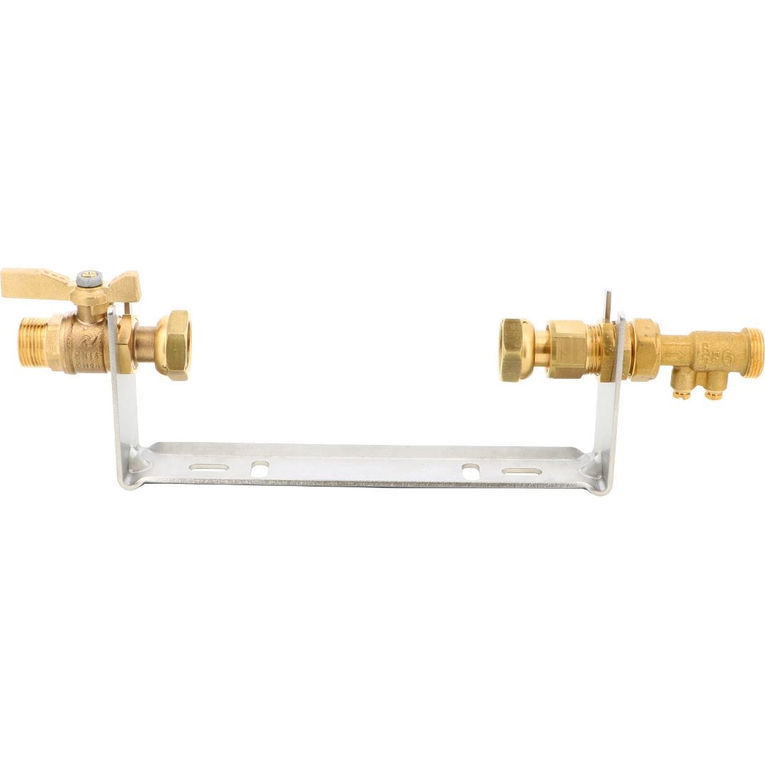 Sferaco - KIT RAIL 190 DN15 DROIT 3/4 CI Rail acier L190 robinet droit DN 15 CI