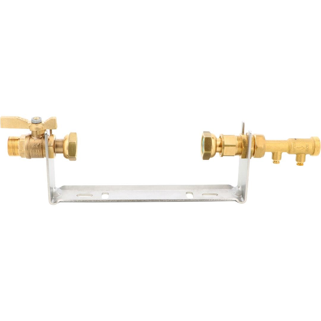 Sferaco - KIT RAIL 250 DN15 DROIT 3/4 CLAPET LI Rail acier L250 robinet droit DN15 LI