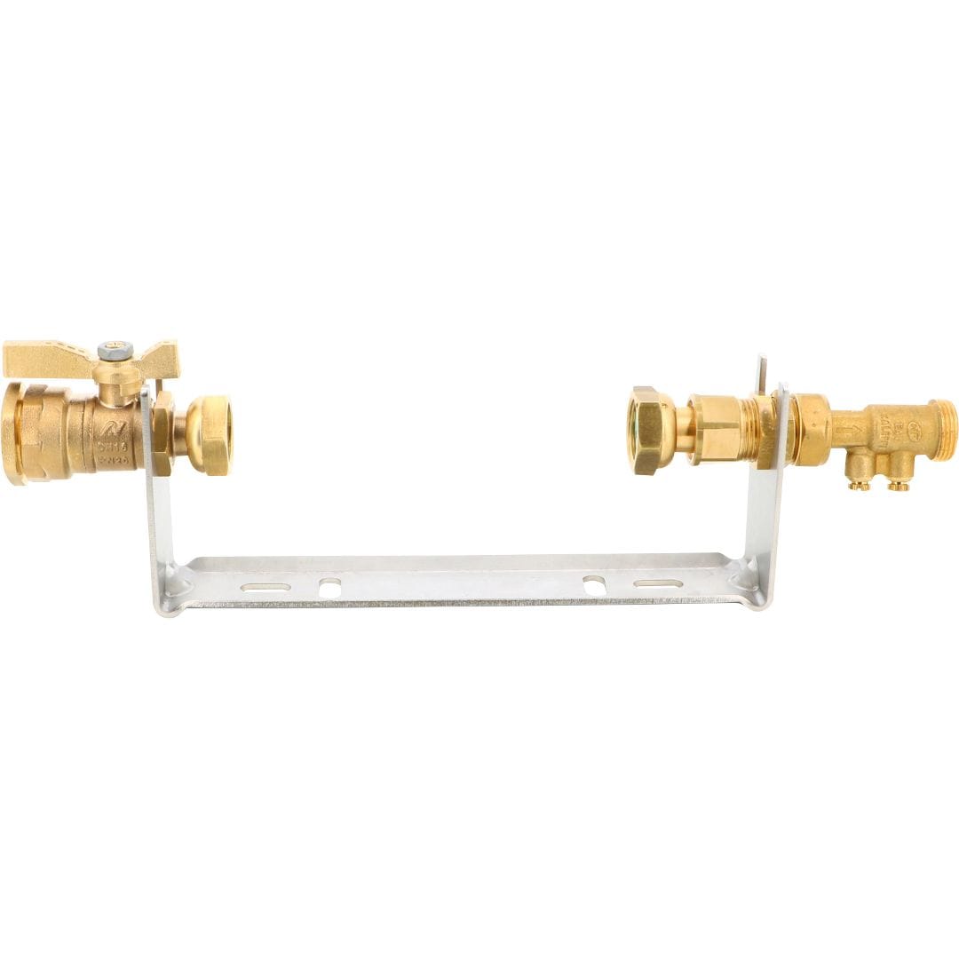 Sferaco - KIT RAIL 190 DN15 PE25 DROIT CLAPET CI Rail acier L190 robinet droit DN15 PE25