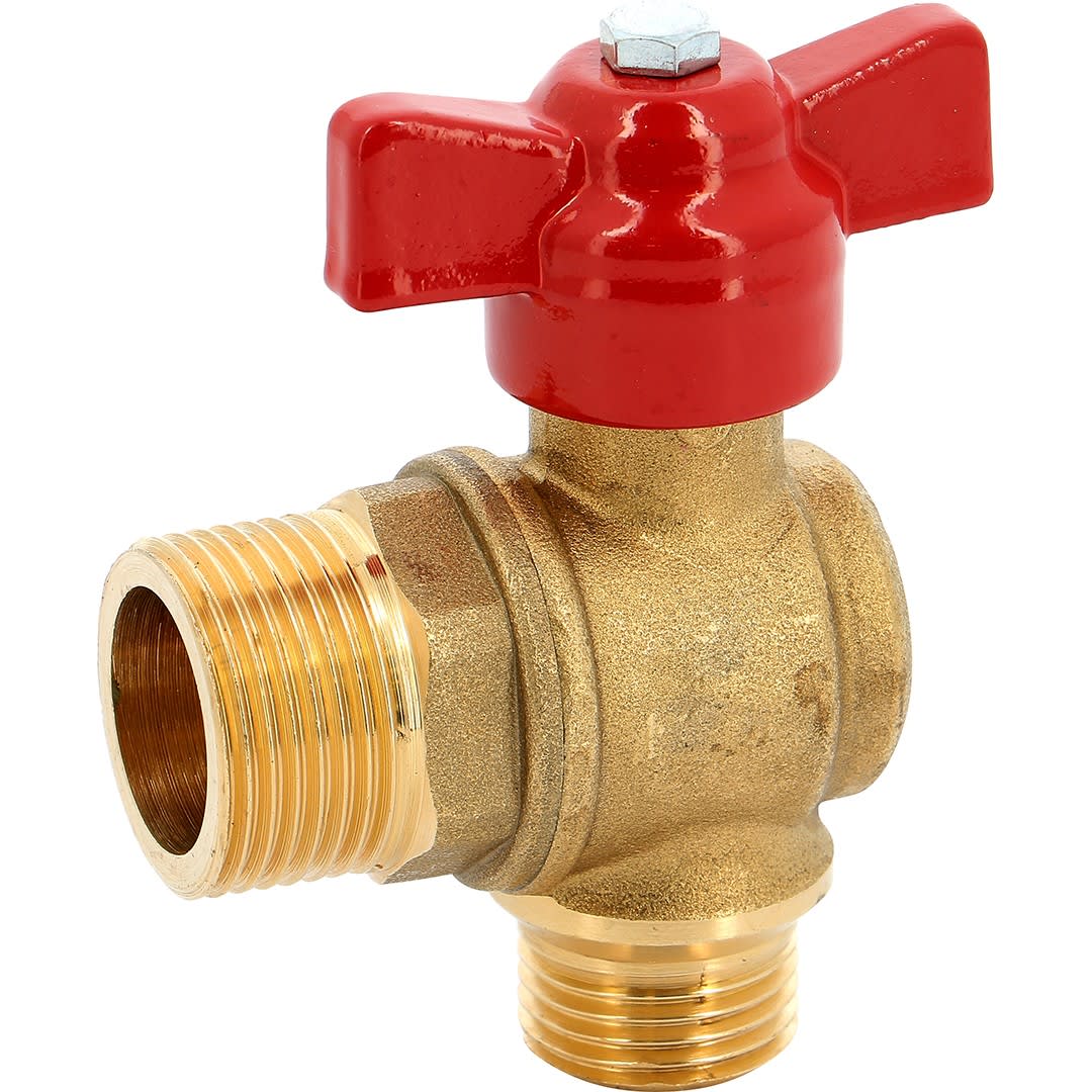 Sferaco - Vanne sphère laiton CW617N équerre manette rouge mâle DN3/4" - mâle DN3/4"