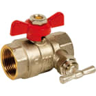 Sferaco - Vanne sphère laiton titré Bât+ femelle femelle BSP DN1/2'' purge manette rouge