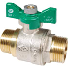 Sferaco - Vanne à sphère laiton titré 4MS NF mâle mâle manette papillon verte DN 1/2" PN4