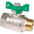 Sferaco - Vanne sphère laiton titré 4MS NF mâle femelle manette papillon verte DN3/4" PN40