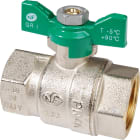 Sferaco - Vanne sphère laiton titré 4MS NF femelle femelle manette pap. Verte DN 3/8" PN40