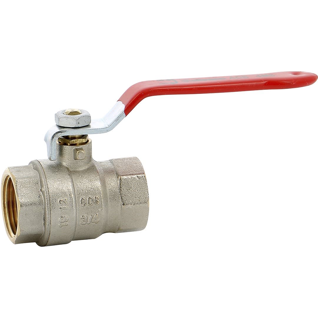 Sferaco - Vanne sphère laiton titré 4MS Bâtiment+ femelle femelle BSP poignée rouge DN3/8"