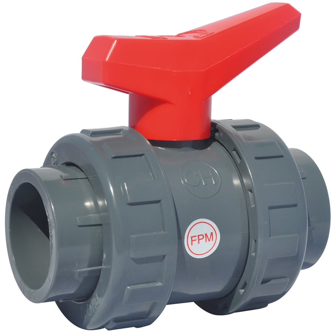 Sferaco - Vanne à sphère PVC Industrie 3 pièces à coller Série 598 DN50 joints FPM PN16